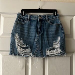 PacSun Distressed Denim Skirt - Blue
